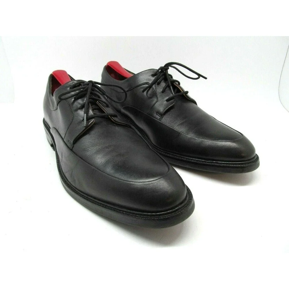 Cole Haan Grand Os Warren Black Leather Apron Toe Derbys Mens Size US 8 M